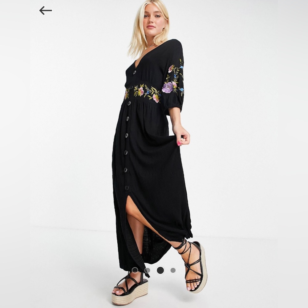 Embroidered Midi Dress